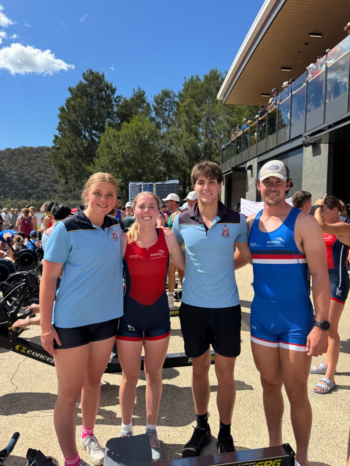 Winning Golden Oar Mixed 4 x 500 m crew Patty Long, Katie Easton, Alexander Griffiths and Addison Perry (AUS / CGS 1)