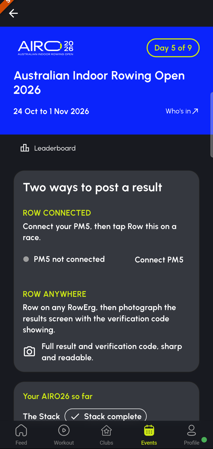 Test-data preview of the AIRO26 race hub.